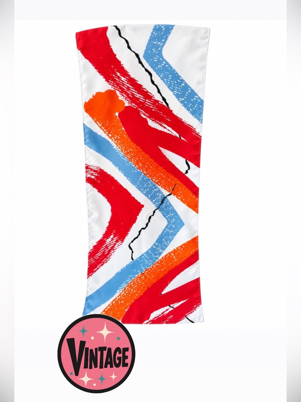 Vtg 80s Avon Autumn Embers Abstract Brushstroke Long Scarf Excellent Condition
